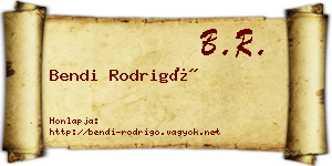 Bendi Rodrigó névjegykártya